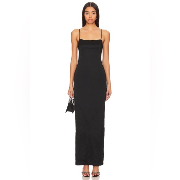 NWT Lovers & Friends Ricky Maxi Dress Black Back Slit Sleeveless Size Small - Picture 1 of 6